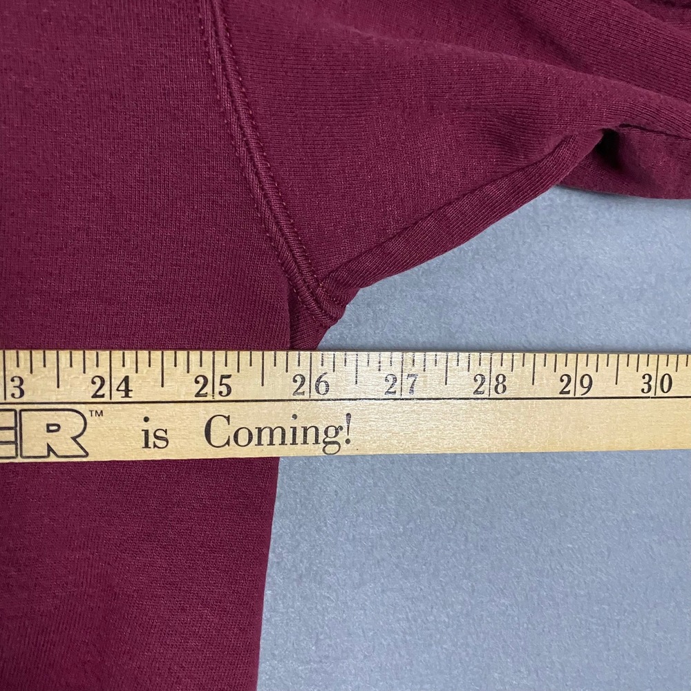 Vintage Lands End Sweatshirt Mens XL Maroon Fleece Pullover Crewneck Made USA - Picture 5 of 9